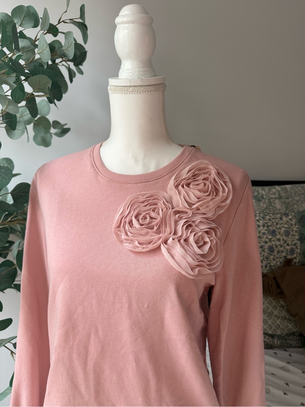 Maeve 3D Rose Embellished Sweatshirt Size XS